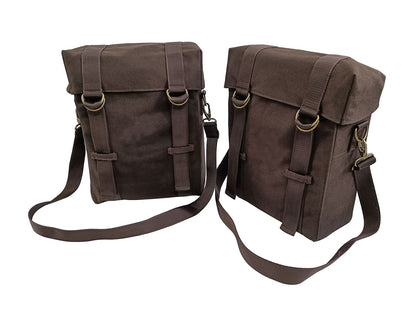 For Royal Enfield Goan Classic 350 Military Pannier Bags Coffee Brown & Mounting