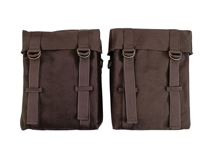 For Royal Enfield Goan Classic 350 Military Pannier Bags Coffee Brown & Mounting
