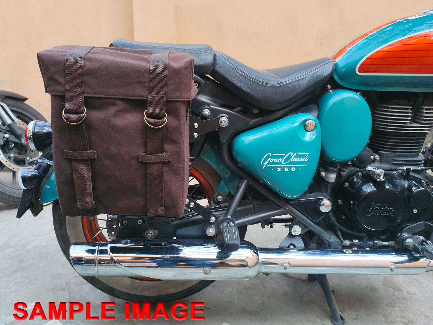 For Royal Enfield Goan Classic 350 Military Pannier Bags Grey Color & Mounting