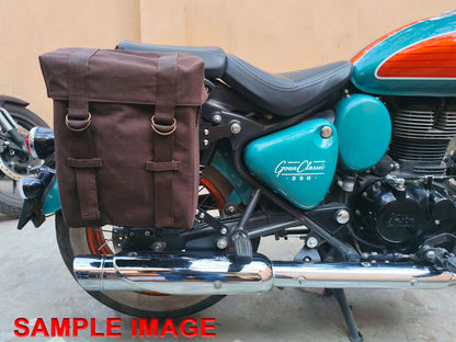 For Royal Enfield Goan Classic 350 Military Pannier Bags Grey Color & Mounting