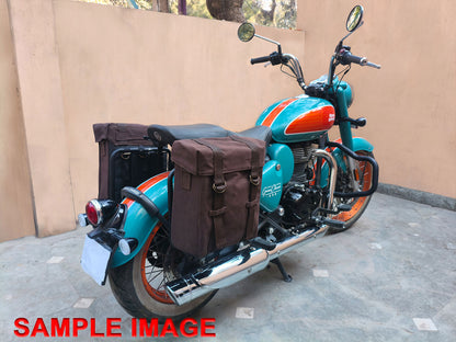 For Royal Enfield Goan Classic 350 Military Pannier Bags Grey Color & Mounting
