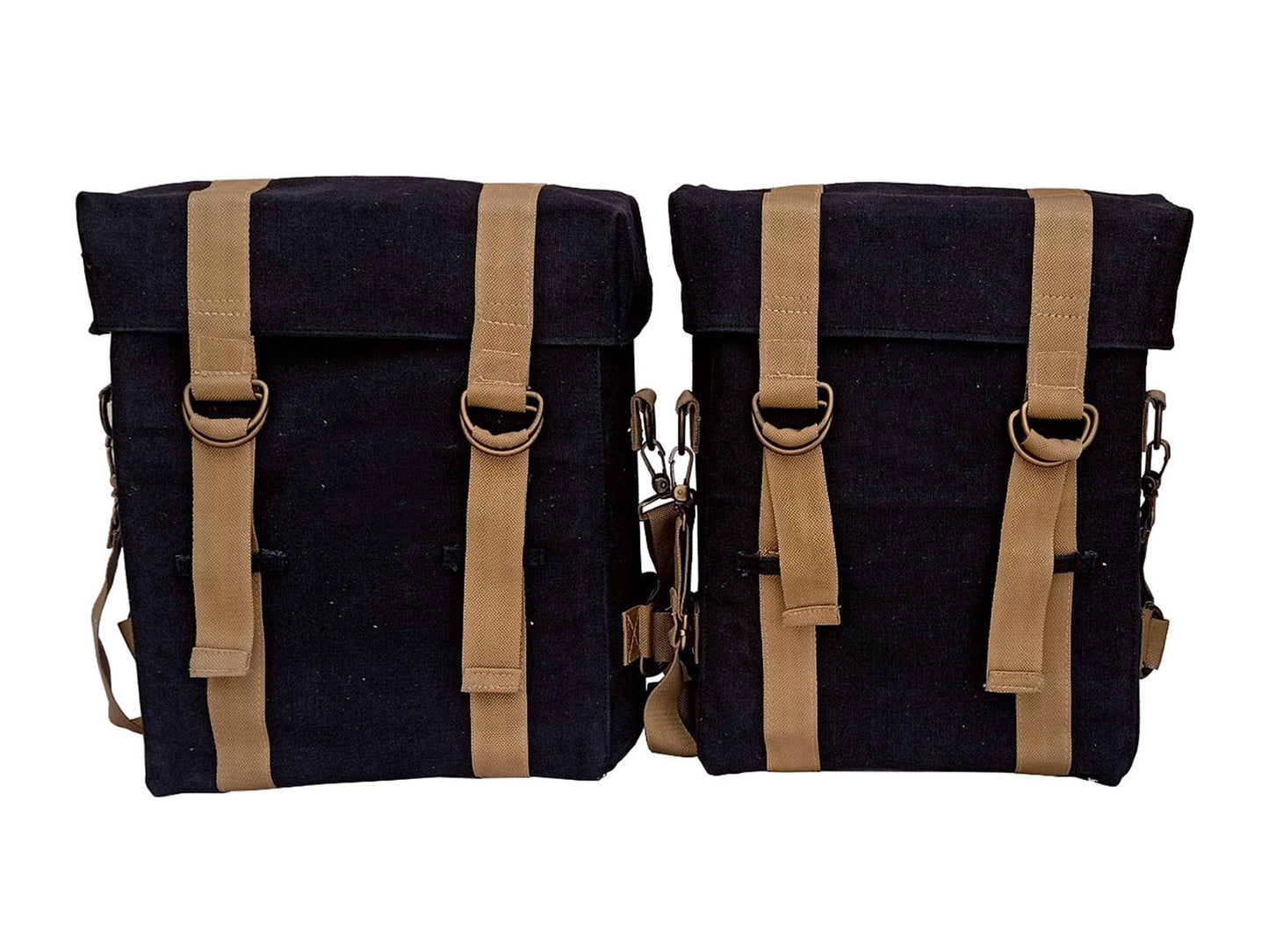 For Royal Enfield Goan Classic 350 Military Pannier Bags Golden Black & Mounting