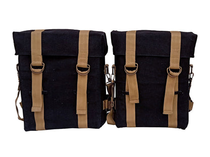 For Royal Enfield Goan Classic 350 Military Pannier Bags Golden Black & Mounting