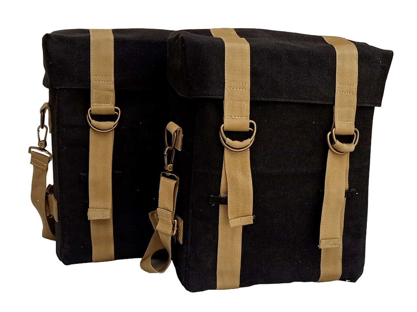 For Royal Enfield Goan Classic 350 Military Pannier Bags Golden Black & Mounting