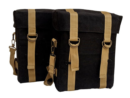 For Royal Enfield Goan Classic 350 Military Pannier Bags Golden Black & Mounting