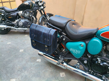 For Royal Enfield Goan Classic 350 Leather Pannier Bags With Mounting D2