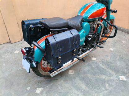 For Royal Enfield Goan Classic 350 Leather Pannier Bags With Mounting D2