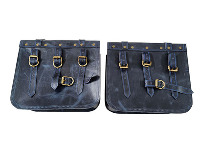 For Royal Enfield Goan Classic 350 Leather Pannier Bags With Mounting D2