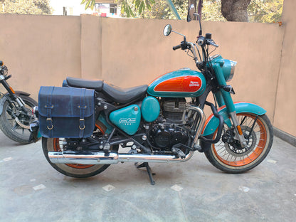 For Royal Enfield Goan Classic 350 Leather Pannier Bags With Mounting D2