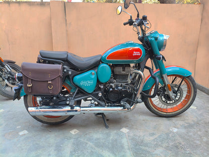 For Royal Enfield Goan Classic 350 Leather Pannier Bags With Mounting D3