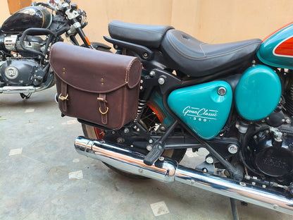 For Royal Enfield Goan Classic 350 Leather Pannier Bags With Mounting D3