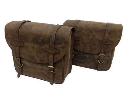 For Royal Enfield Goan Classic 350 Leather Pannier Bags With Mounting D4