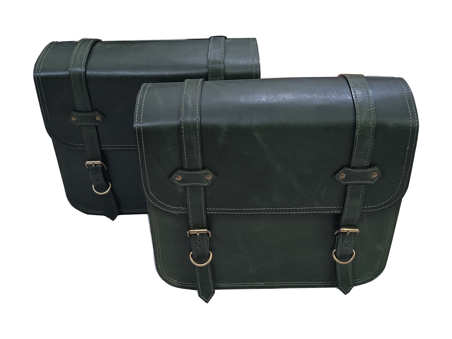 For Royal Enfield Goan Classic 350 Leather Pannier Bags With Mounting D5
