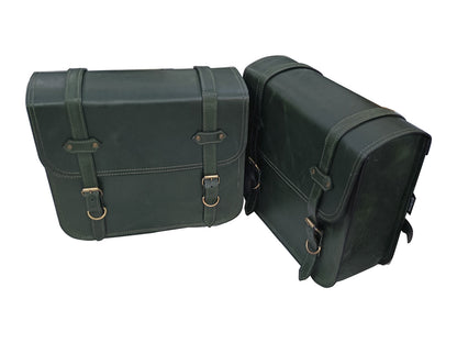 For Royal Enfield Goan Classic 350 Leather Pannier Bags With Mounting D5