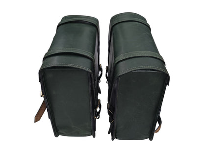 For Royal Enfield Goan Classic 350 Leather Pannier Bags With Mounting D5