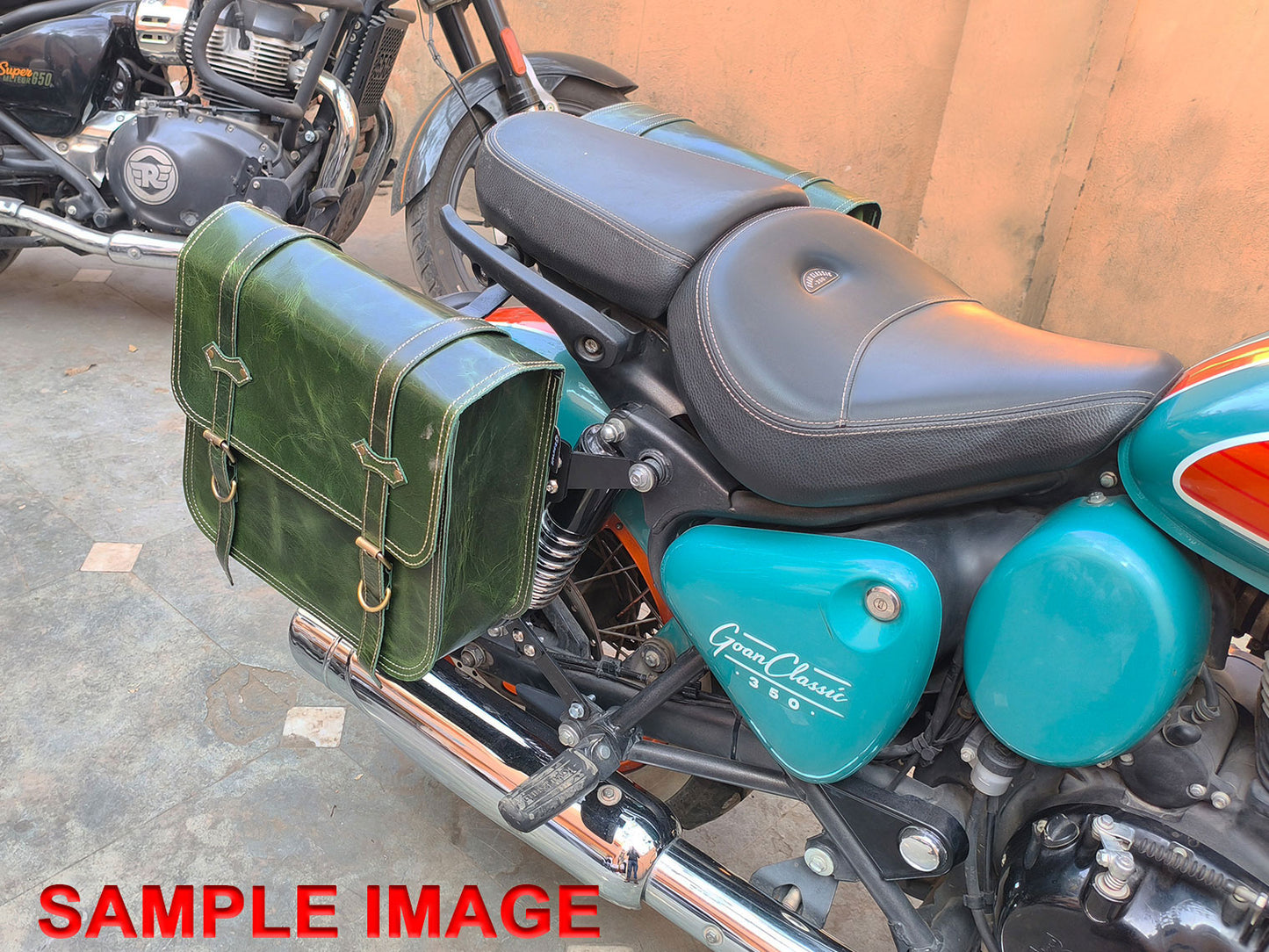 For Royal Enfield Goan Classic 350 Leather Pannier Bags With Mounting D6