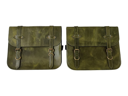 For Royal Enfield Goan Classic 350 Leather Pannier Bags With Mounting D6