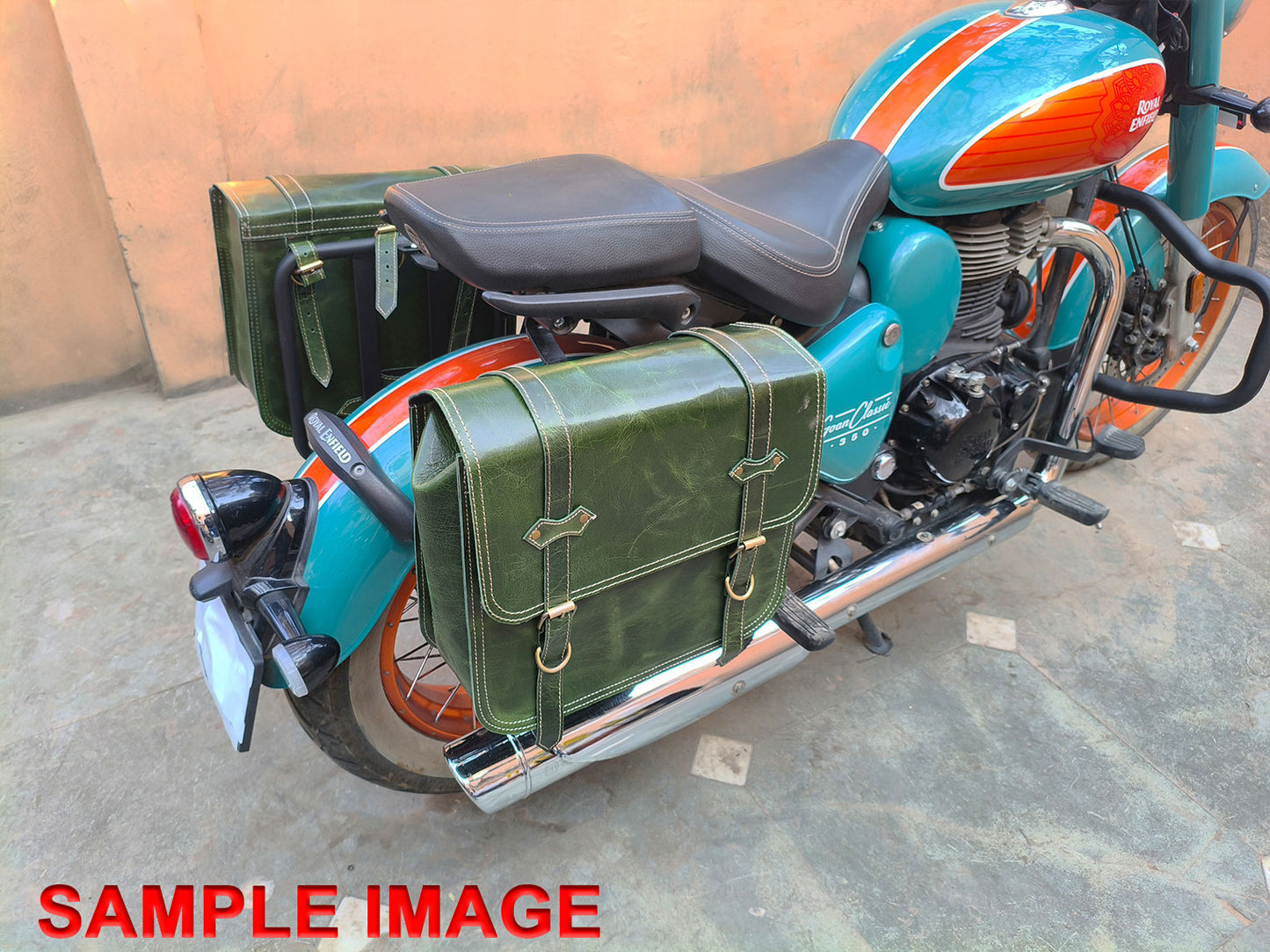 For Royal Enfield Goan Classic 350 Leather Pannier Bags With Mounting D6