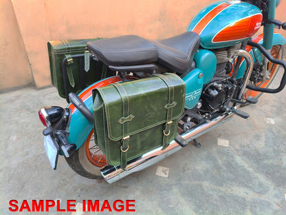 For Royal Enfield Goan Classic 350 Leather Pannier Bags With Mounting D6