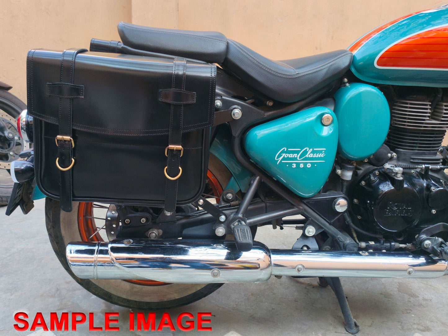 For Royal Enfield Goan Classic 350 Leather Pannier Bags With Mounting D7