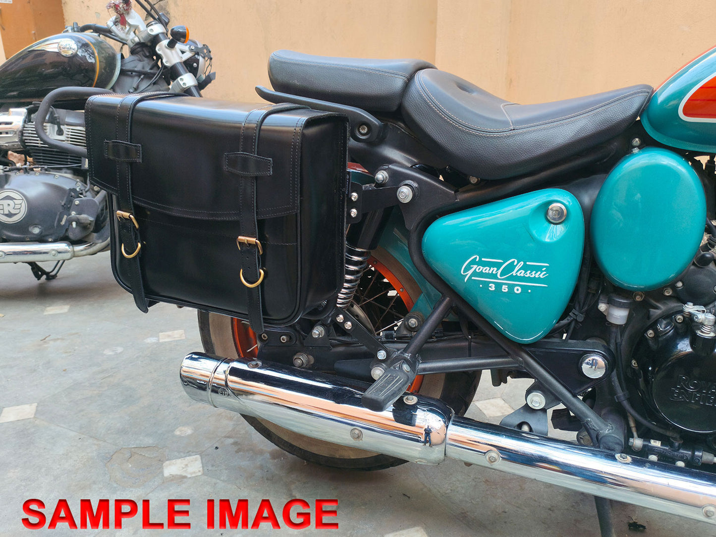 For Royal Enfield Goan Classic 350 Leather Pannier Bags With Mounting D7