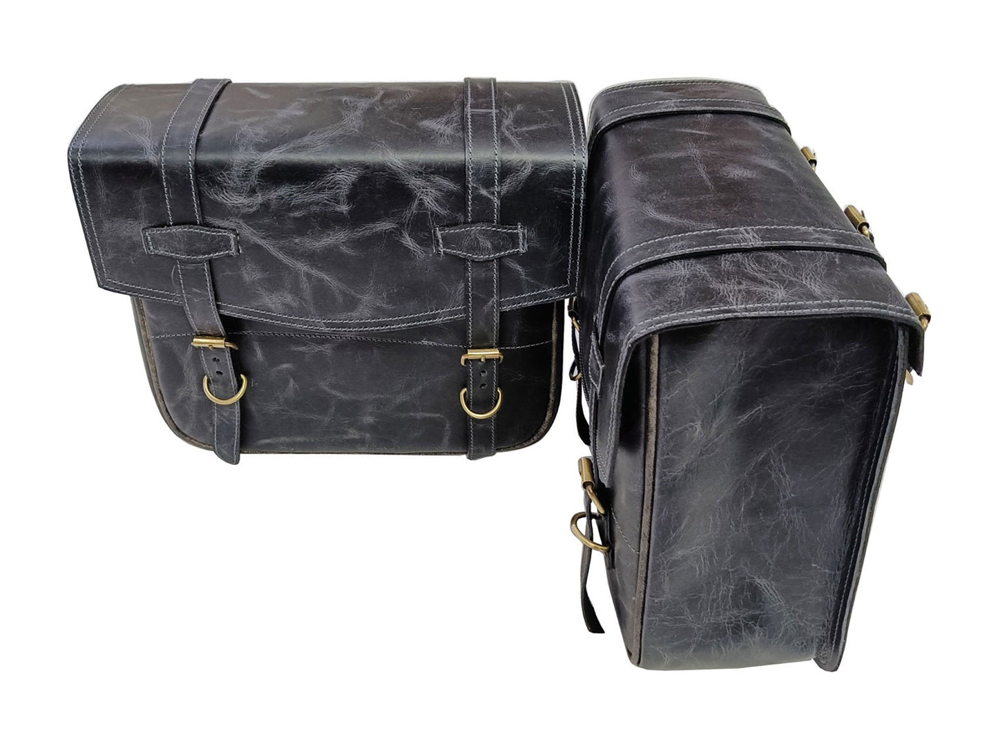 For Royal Enfield Goan Classic 350 Leather Pannier Bags With Mounting D7