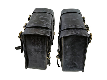For Royal Enfield Goan Classic 350 Leather Pannier Bags With Mounting D7