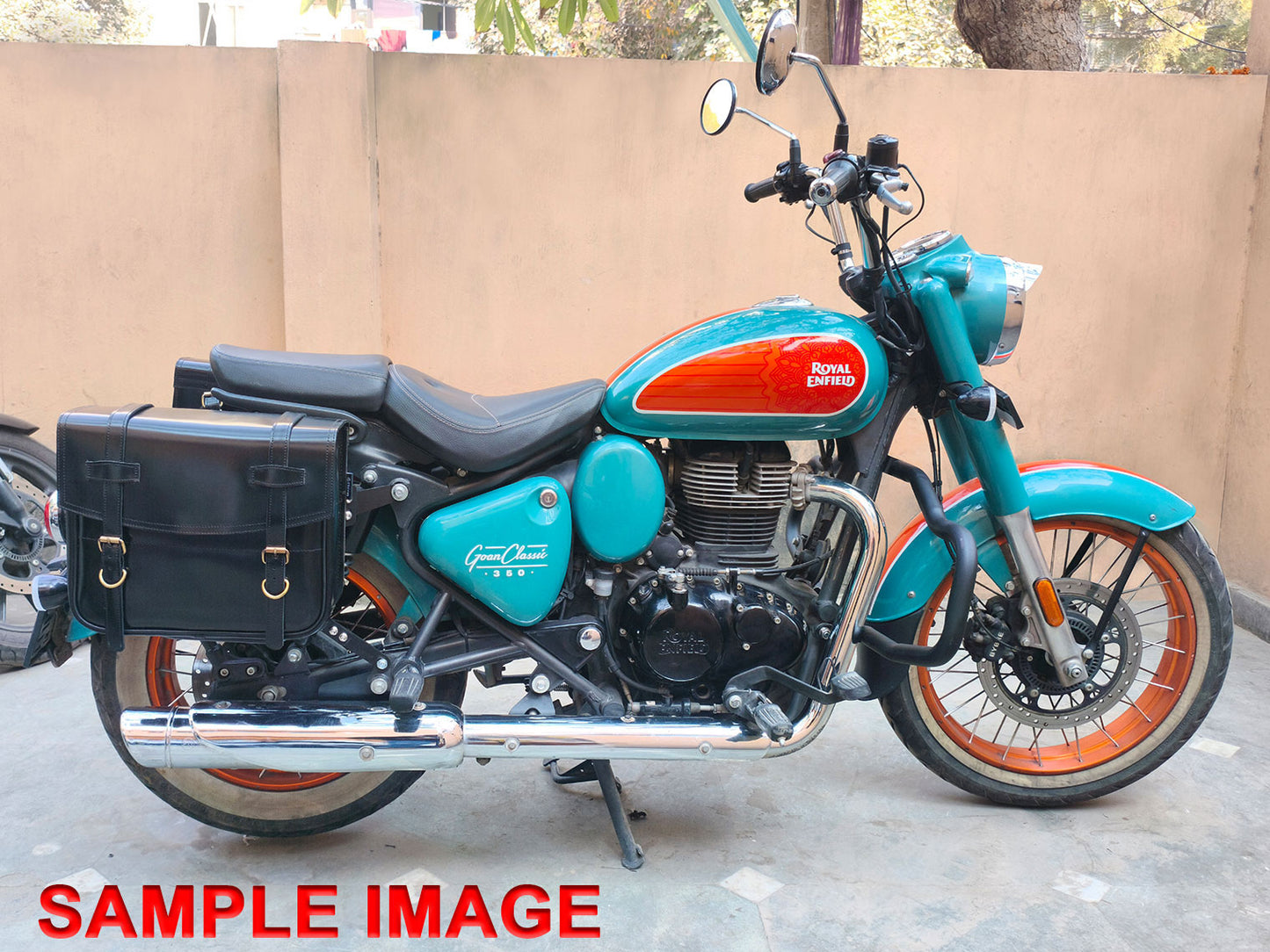 For Royal Enfield Goan Classic 350 Leather Pannier Bags With Mounting D7