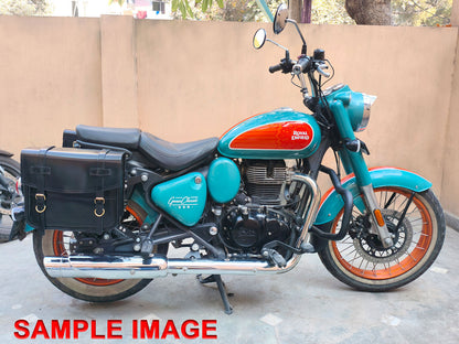 For Royal Enfield Goan Classic 350 Leather Pannier Bags With Mounting D7