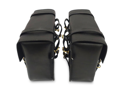 For Royal Enfield Goan Classic 350 Leather Pannier Bags With Mounting D8
