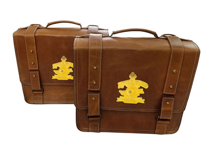 For Royal Enfield Goan Classic 350 Leather Pannier Bags With Mounting D10