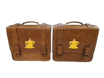 For Royal Enfield Goan Classic 350 Leather Pannier Bags With Mounting D10