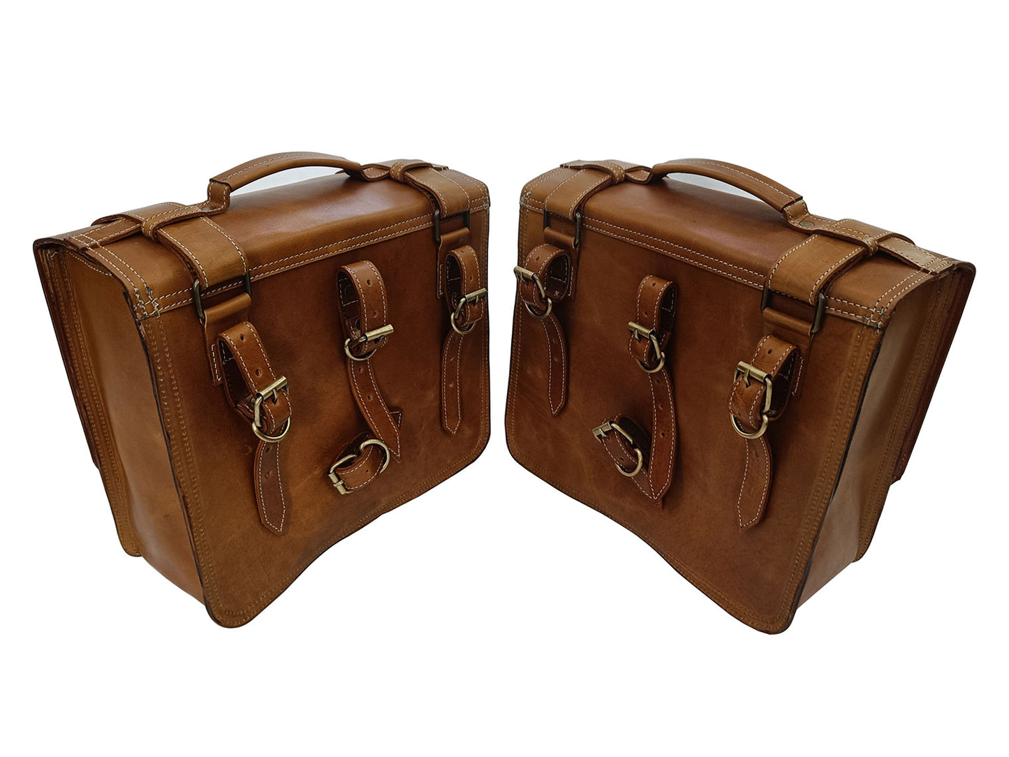 For Royal Enfield Goan Classic 350 Leather Pannier Bags With Mounting D10