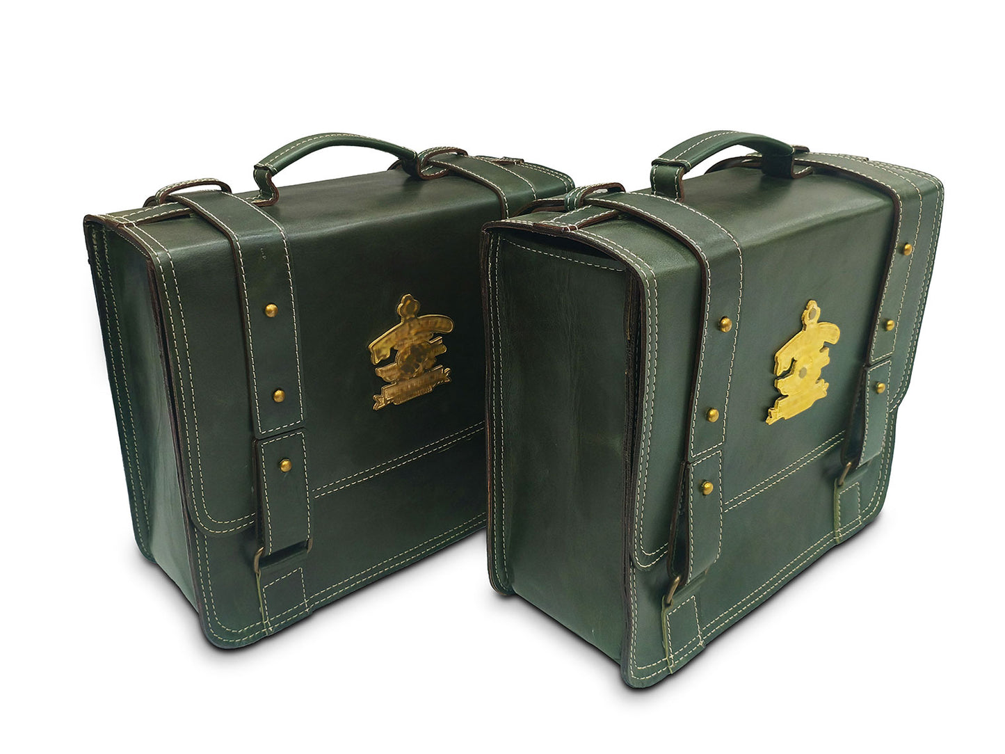 For Royal Enfield Goan Classic 350 Leather Pannier Bags With Mounting D11