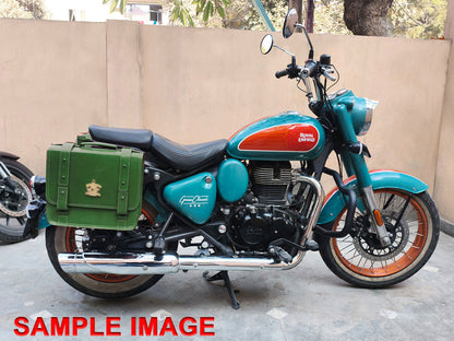 For Royal Enfield Goan Classic 350 Leather Pannier Bags With Mounting D12