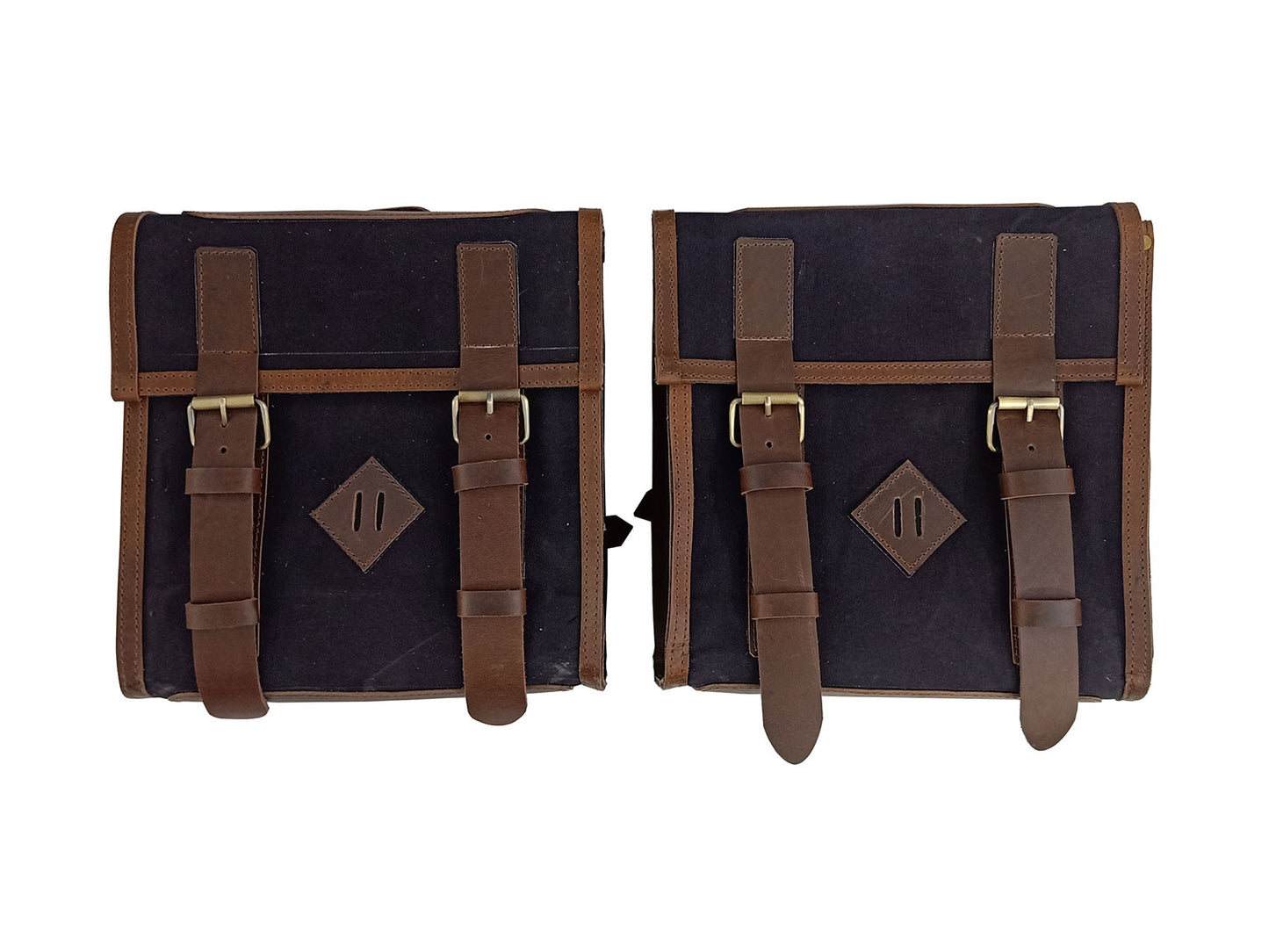 For Royal Enfield Goan Classic 350 Leather & Canvas Pannier Bags & Mounting D13