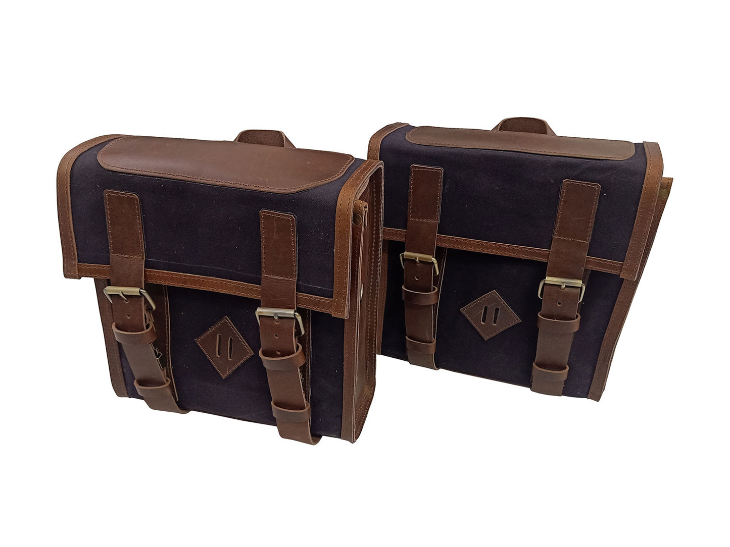 For Royal Enfield Goan Classic 350 Leather & Canvas Pannier Bags & Mounting D13