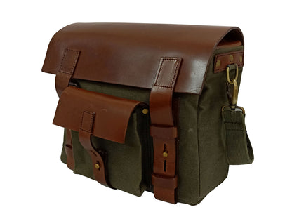 For Royal Enfield Goan Classic 350 Leather & Canvas Pannier Bags & Mounting D14
