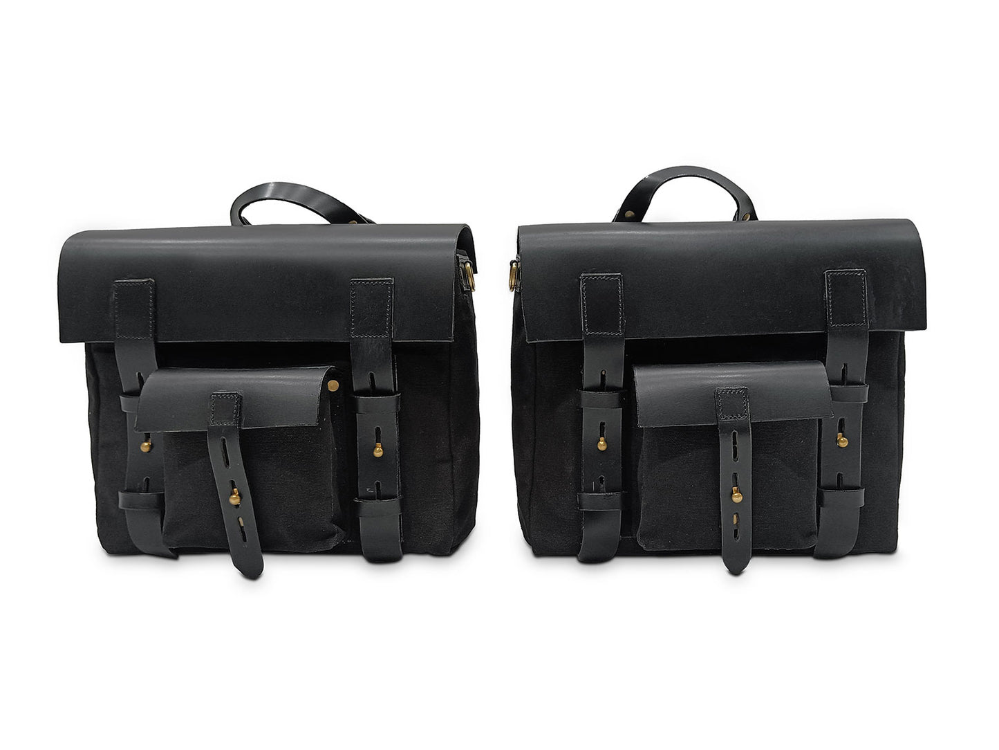 For Royal Enfield Goan Classic 350 Leather & Canvas Pannier Bags & Mounting D15