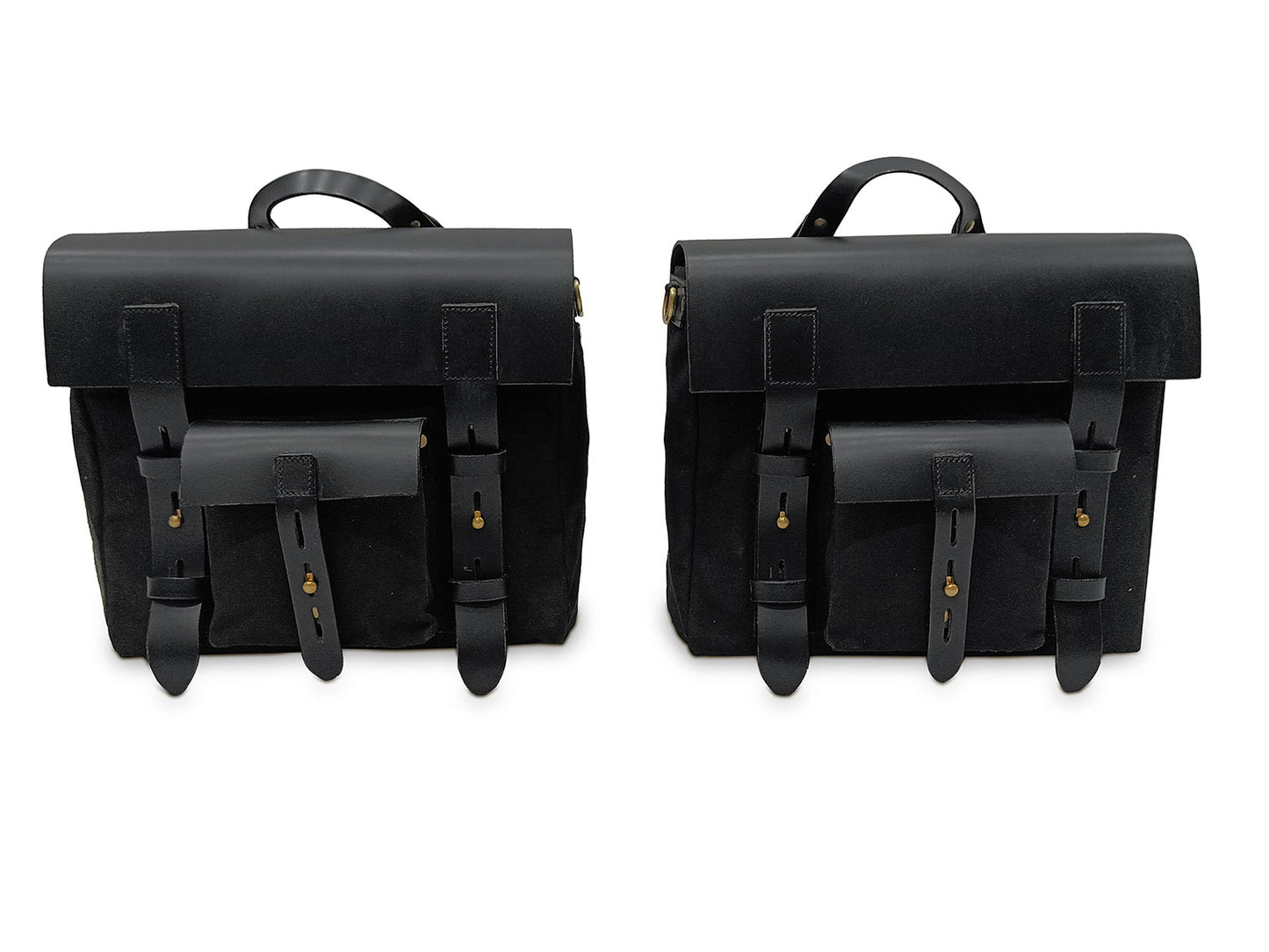 For Royal Enfield Goan Classic 350 Leather & Canvas Pannier Bags & Mounting D15