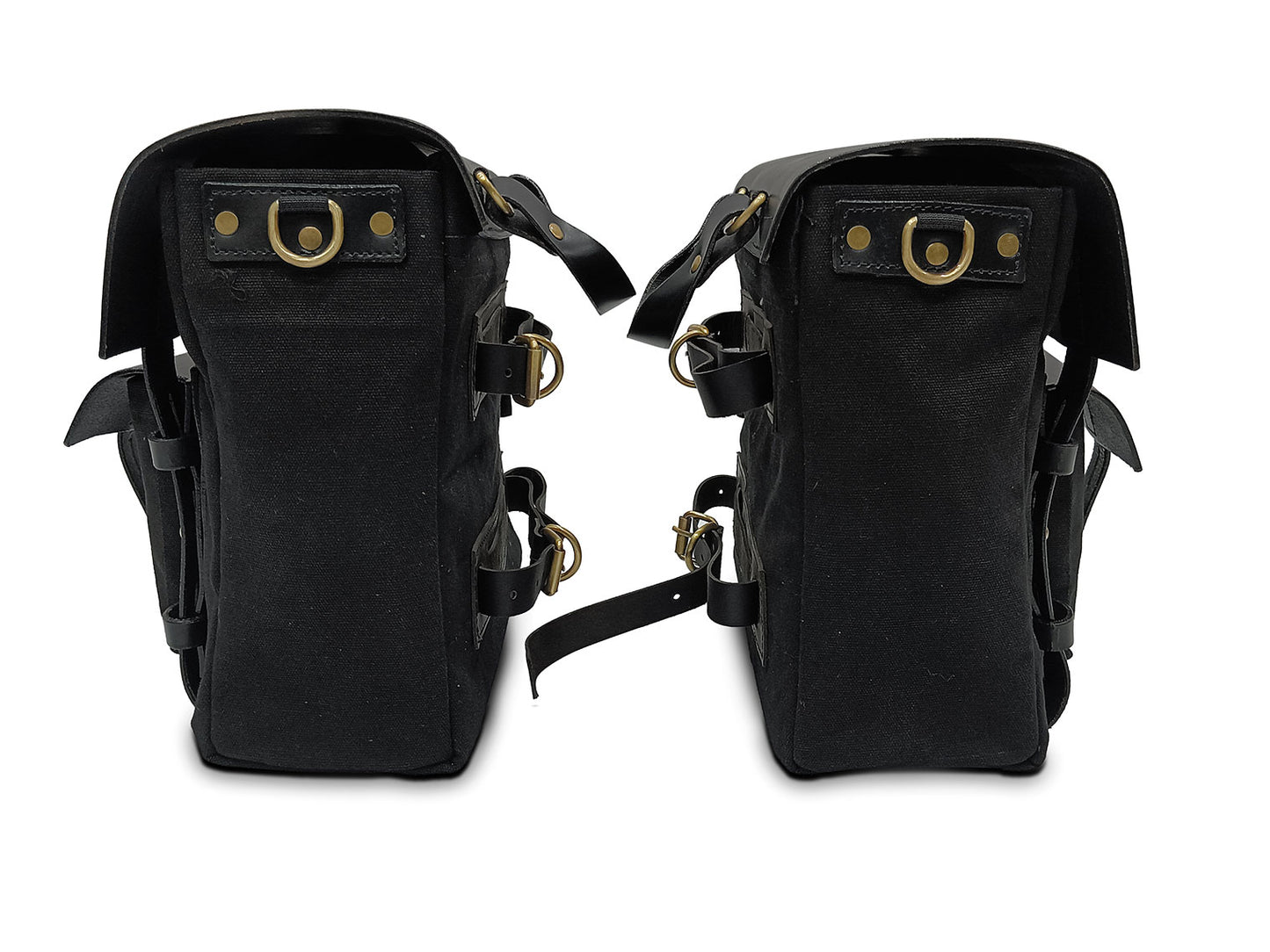For Royal Enfield Goan Classic 350 Leather & Canvas Pannier Bags & Mounting D15