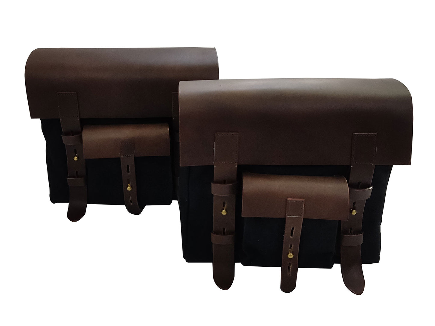 For Royal Enfield Goan Classic 350 Leather & Canvas Pannier Bags & Mounting D16