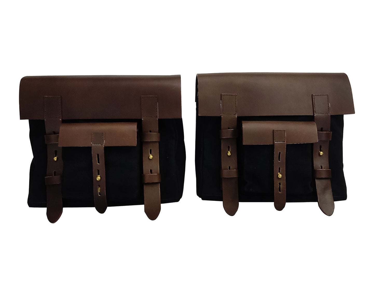 For Royal Enfield Goan Classic 350 Leather & Canvas Pannier Bags & Mounting D16