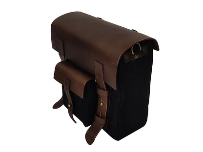 For Royal Enfield Goan Classic 350 Leather & Canvas Pannier Bags & Mounting D16
