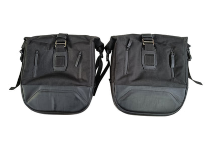 For Royal Enfield Goan Classic 350 Leather & Canvas Pannier Bags & Mounting D17