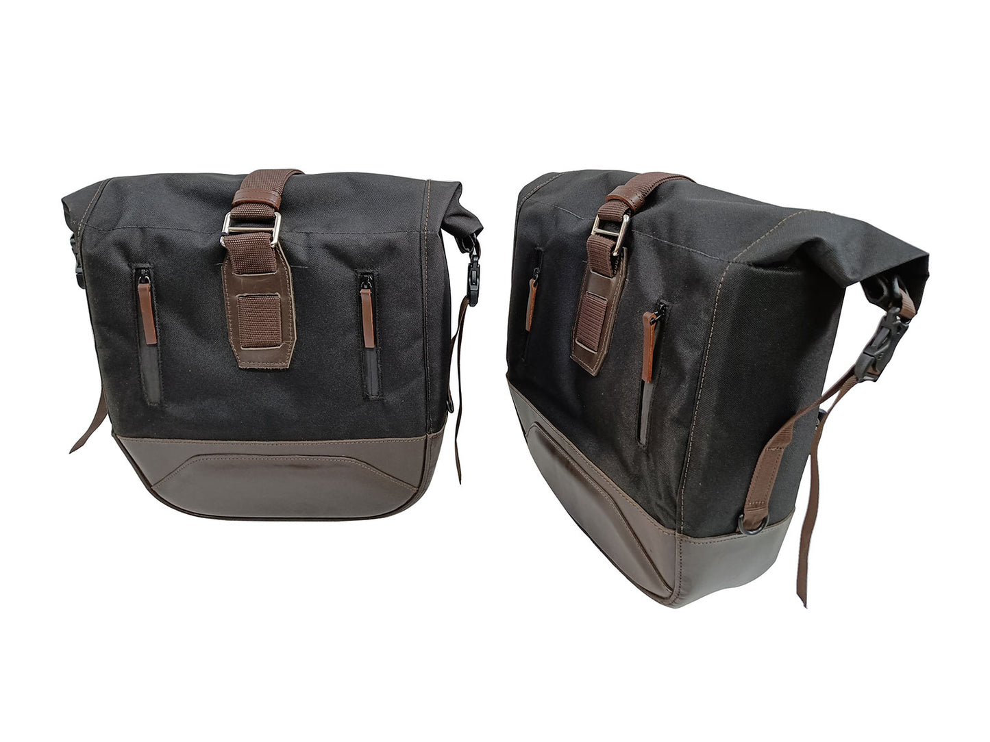 For Royal Enfield Goan Classic 350 Leather & Canvas Pannier Bags & Mounting D18
