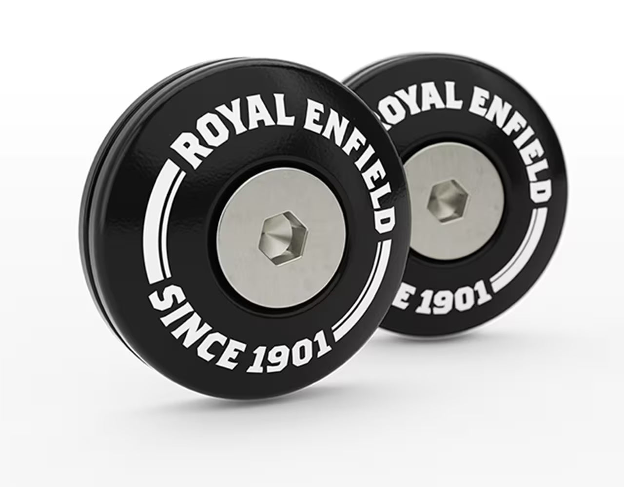 Genuine Royal Enfield GT and Interceptor 650 Black Bar End Finishers 1990441