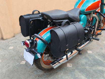 For Royal Enfield Goan Classic 350 Genuine Leather Pannier Bags & Mounting D19