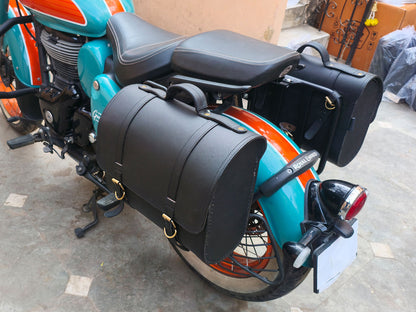 For Royal Enfield Goan Classic 350 Genuine Leather Pannier Bags & Mounting D19