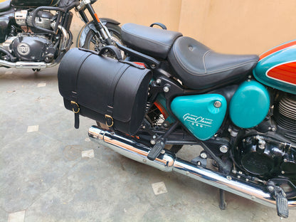 For Royal Enfield Goan Classic 350 Genuine Leather Pannier Bags & Mounting D19